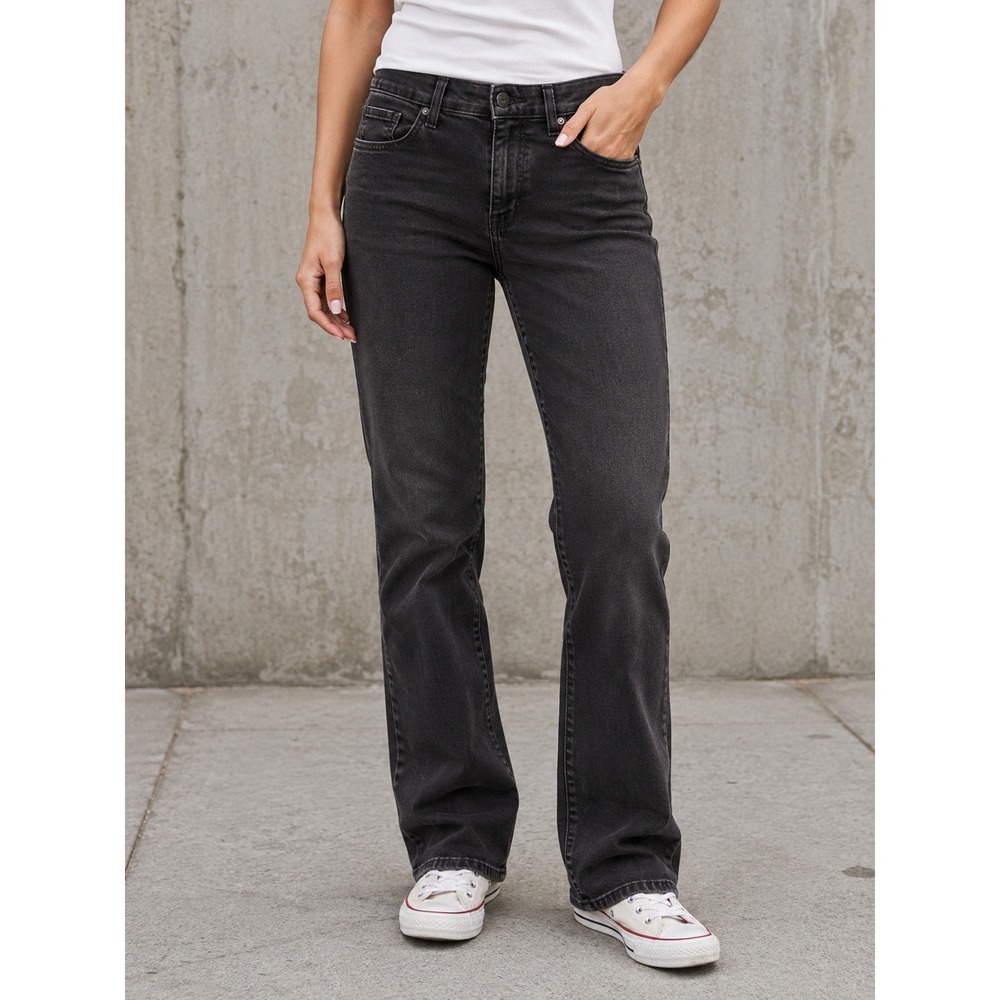 Levi Strauss Classic Straight Jeans Womens 12 Black Denim Pants 32 Waist